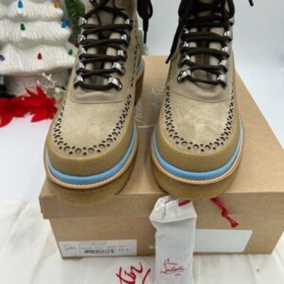 Men's Christian Louboutin WASSENGRAT boots calf leather and suede size 43.5 - Picture 7 of 11